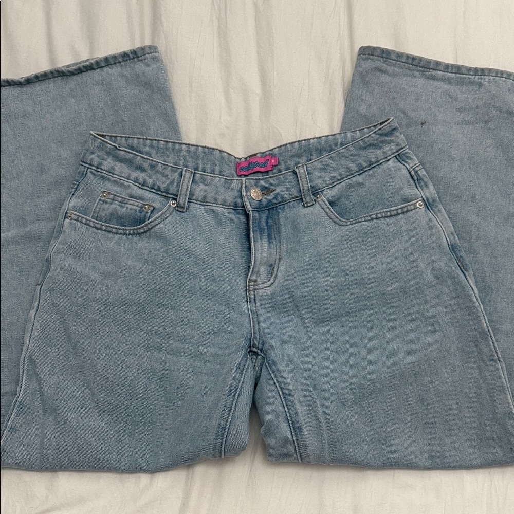 Edikted Petite Light Blue Jeans